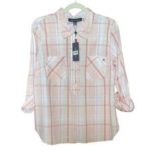 Tommy Hilfiger NWT Pink Plaid Shirt - Size L